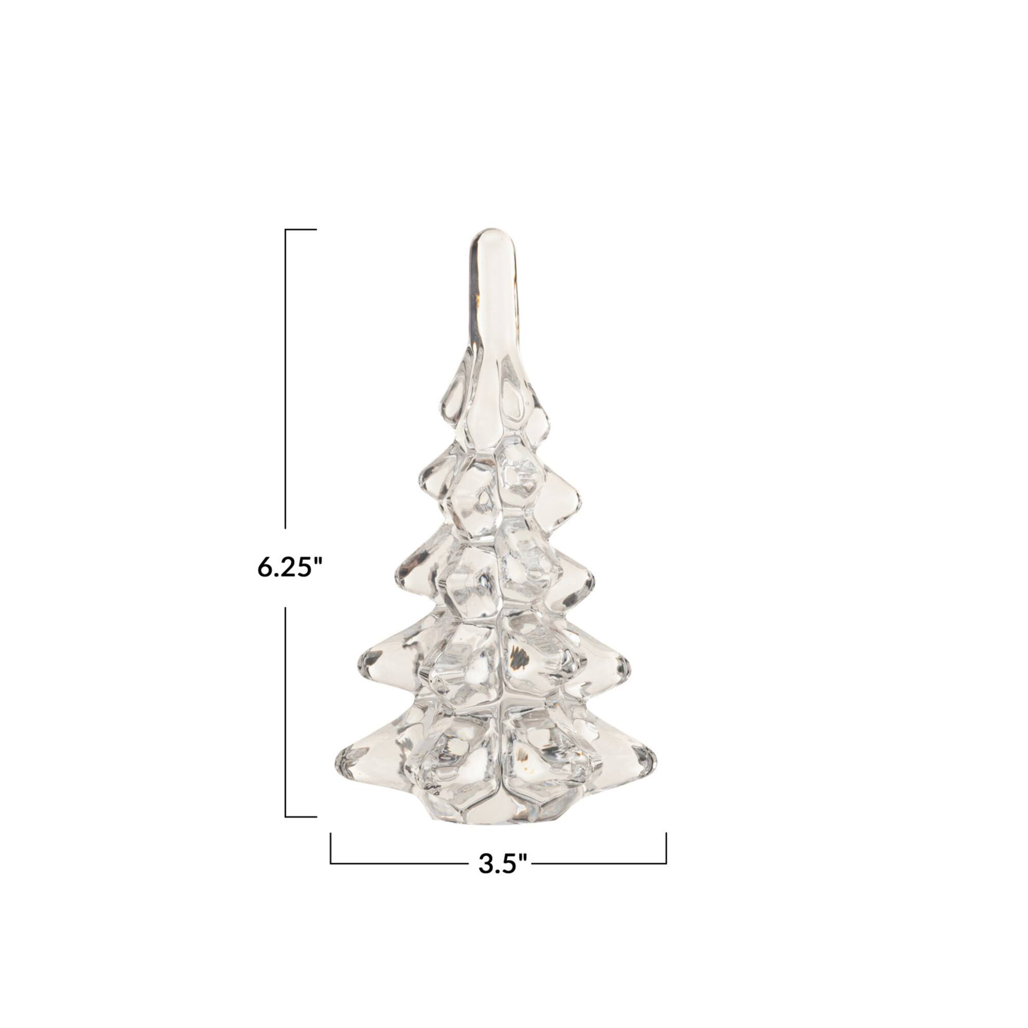 Hello Honey® 6.25" Clear Mini Glass Christmas Tree Décor